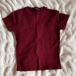 Brandy Melville Burgundy Short Sleeve Tee